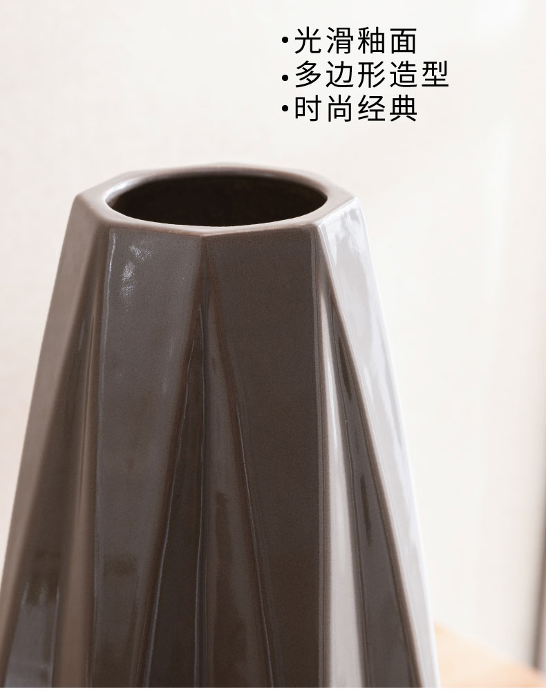 Jingdezhen ceramic new Chinese style table vase dried flower adornment furnishing articles I sitting room is contracted flower arranging creative decoration