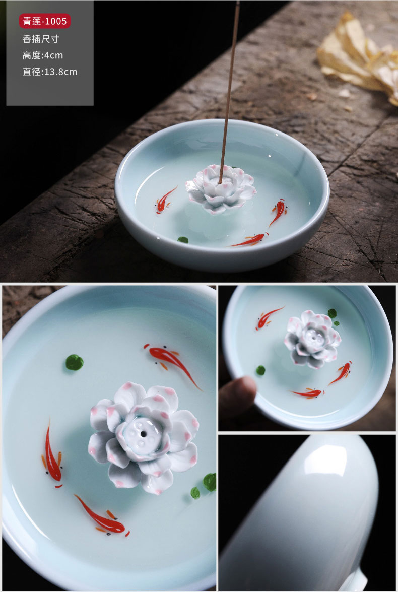 Resin three - dimensional put incense for household brocade carp lotus tea pastille inserted sandalwood a zen - like incense, creative decoration