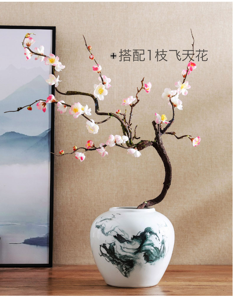 Jingdezhen ceramic vases, home furnishing articles sitting room porch table flower arrangement of dried flowers, decoration indoor new Chinese style decoration