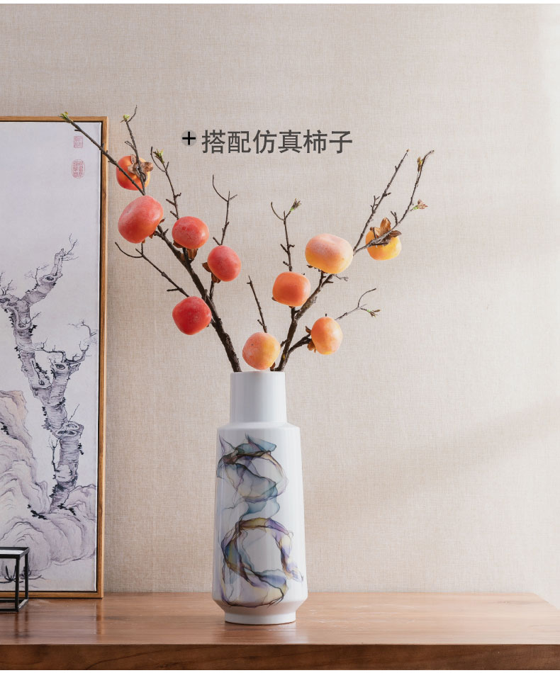 Jingdezhen ceramic table furnishing articles dry flower vase of Chinese style is contracted decorate household simulation TV ark, spent sitting room