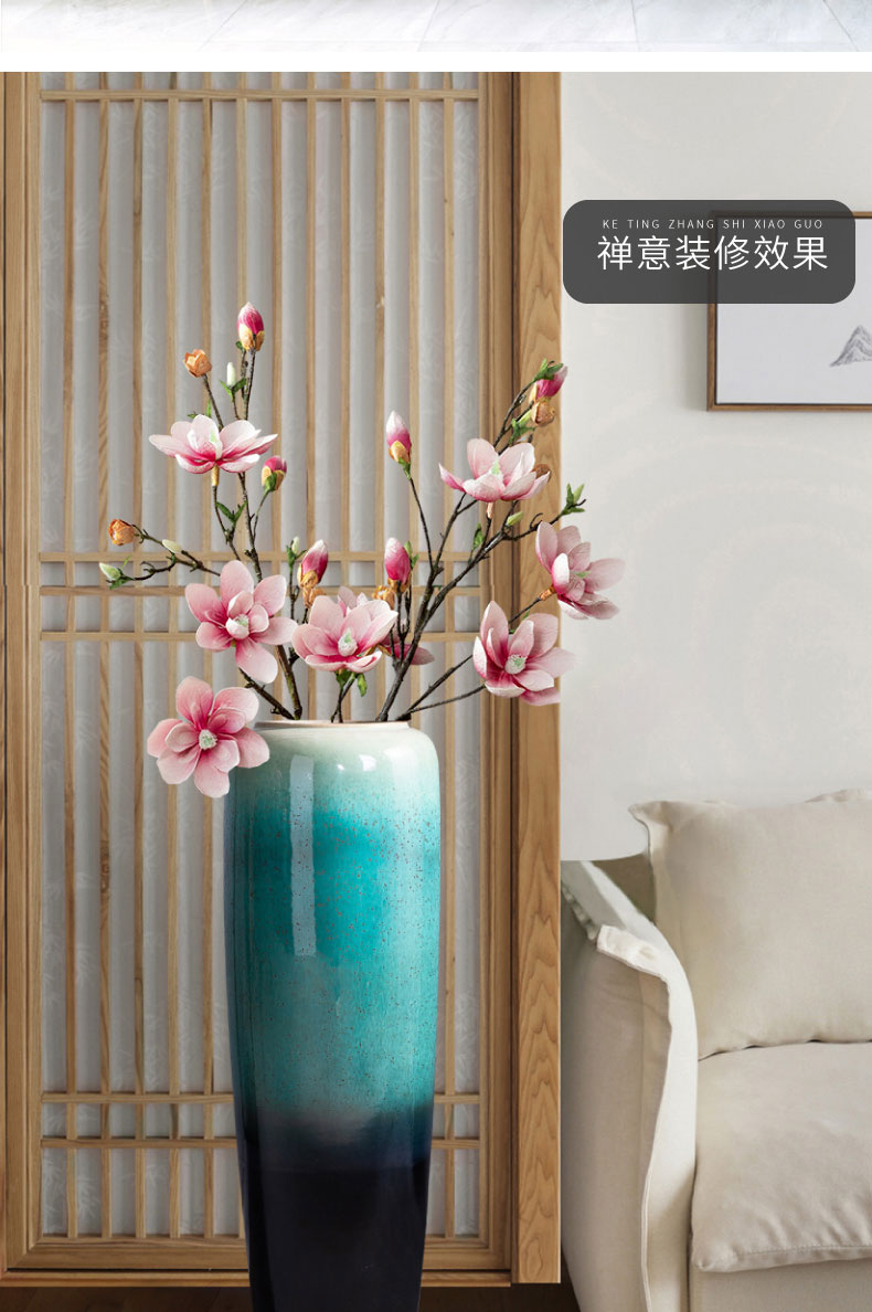 Jingdezhen large simulation flower, dried flower vase decoration furnishing articles sitting room be born Chinese flower arranging ceramic creative household