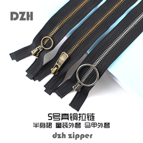 5 Number of bronzes gold bronze Platinum genuine copper plated double open double head down clothes horse chia cotton clothes jacket half body zipper accessories