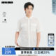 Lilan official micro-wide textured striped short-sleeved shirt for men