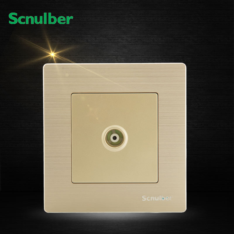 Schronde Metal Wire Drawing Champagne Gold 86 Type Switch CCTV Socket Cable TV Socket Panel-Taobao