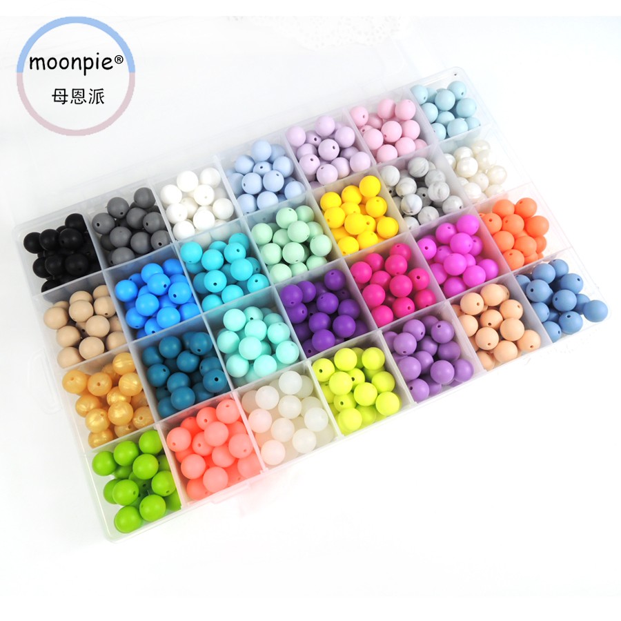 62 colors optional 15mm silicone beads Baby molar bite beads Fishing silicone beads teaching utensils export environmental protection