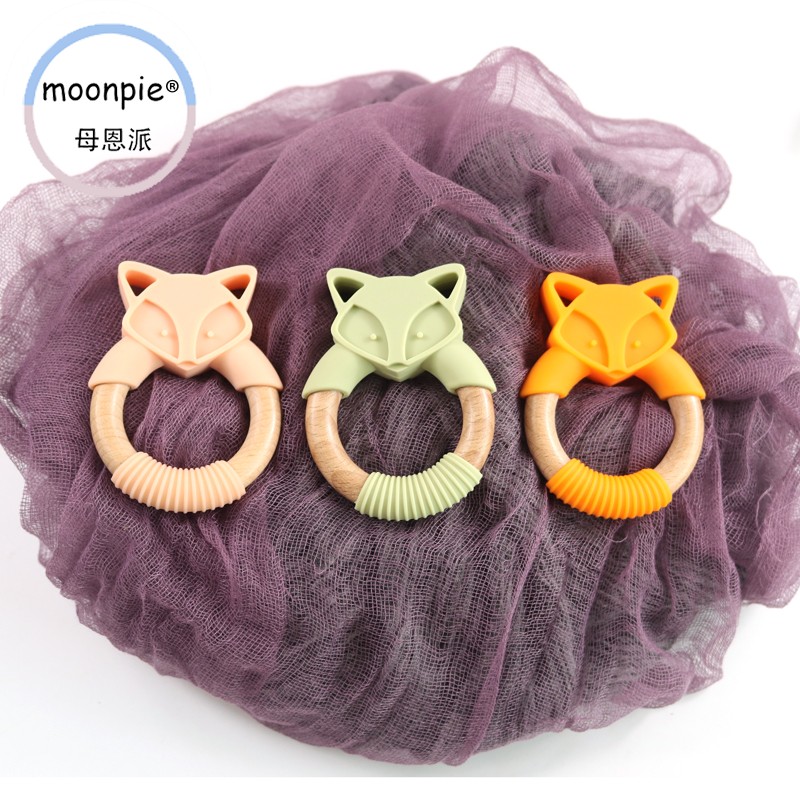 moonpie Dutch order lovely fox silicone dental log ring grinding rods full moon gift to the tooth box