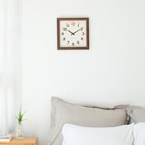 Japan Original Imported LA LUZ Full Solid Wood Square Hung Clock Walnuts Wood Sunday Style Bookhouse Office Clock