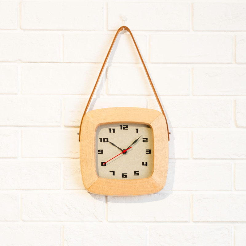 Japan system imported CHAMBRE new Japanese style belt muted hanging bell living room retro solid wood quartz clock
