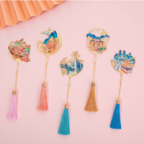 Metal Bookmark Painting Fan hollow ancient style Chongqing Hongyu creative surrounding souvenirs gift city night hot pot