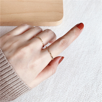 925 sterling silver ring tide person personality cold wind joint ring opening temperament tail finger temperament female Golden simple