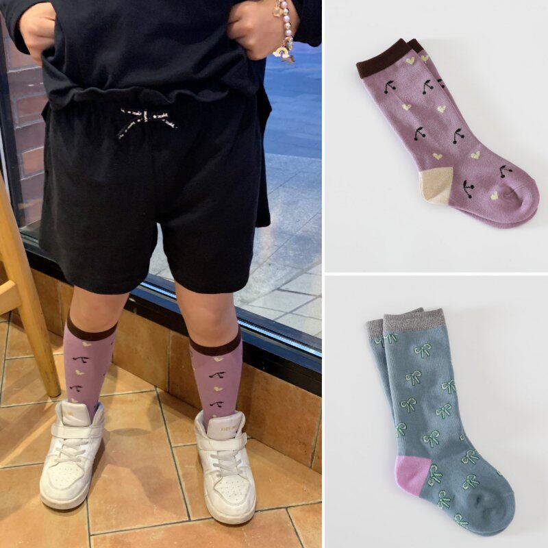 Spring Summer Season Girl Cherry Butterfly Knot in Socks Bright Silk Baby Baby Foreign Air Cute Socks Cotton Socks-Taobao
