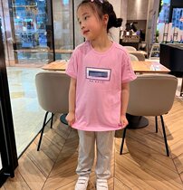 Spring Summer Tide Sign Girl Splicing Sports Speed Dry Short Sleeve Long Pants Thin childrens baby pants Leisure suit