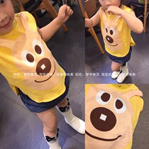 Export of Japanese Breadman series of dog vest baby cute sleeveless top summer cartoon stereo