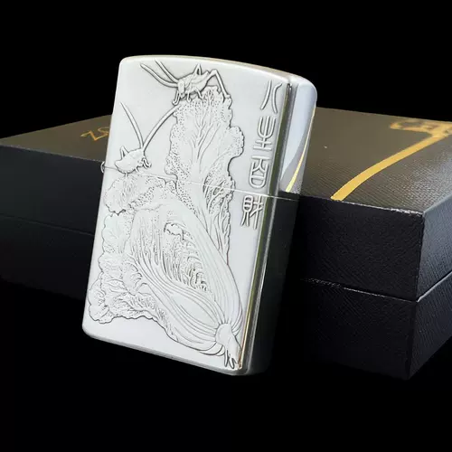 Защитная ветрозащитная модная трендовая зажигалка на керосине, серебро 925 пробы