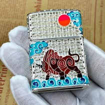 Chief Golden Silk Enamel Color Jacket Shell Kerosene Lighter Bull Run for the Head Man Personality Creative Gift Gift collection