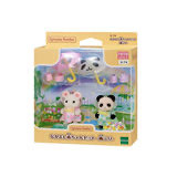 Sylvanian Families Baby Panda & Heart Mouse Rainy Day Set - Flocked Figures - Detail image 2