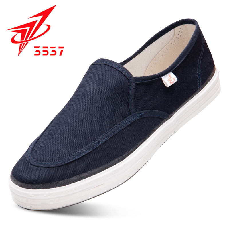 3537 canvas shoes men's shoes a pedal lazy shoes autumn wear-resistant light old Beijing cloth shoes military board shoes