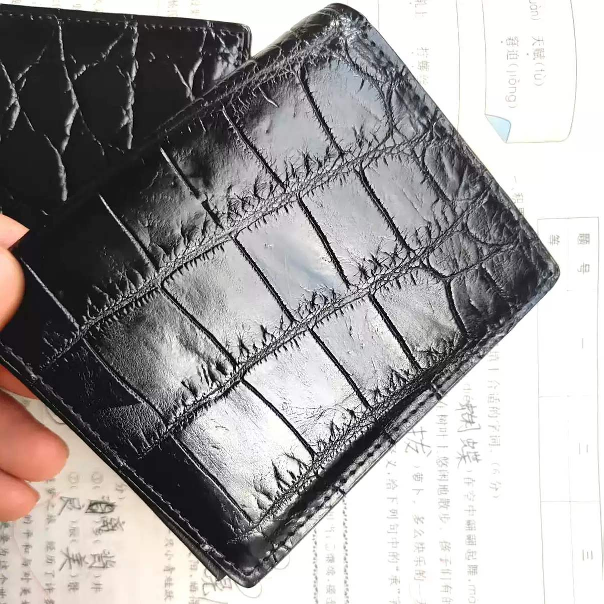 男士短款真皮鳄鱼皮钱包横款多卡位蛇皮加厚皮夹2025夏季新款