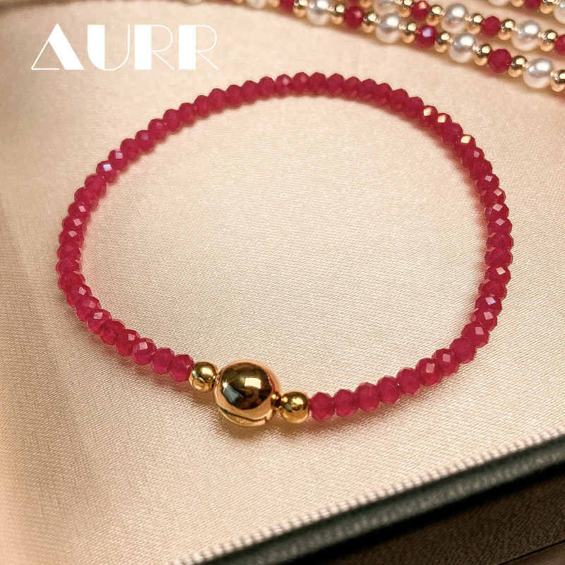 Grown Ruby! Lab-Grown Pigeon Blood Ruby with Ultra-Fine Facets, Bracelet with Red String and Magnetic Clasp for the Year of Birth Grown Ruby! Lab-Grown Pigeon Blood Ruby with Ultra-Fine Facets, Bracelet with Red String and Magnetic Clasp for the Year of Birth