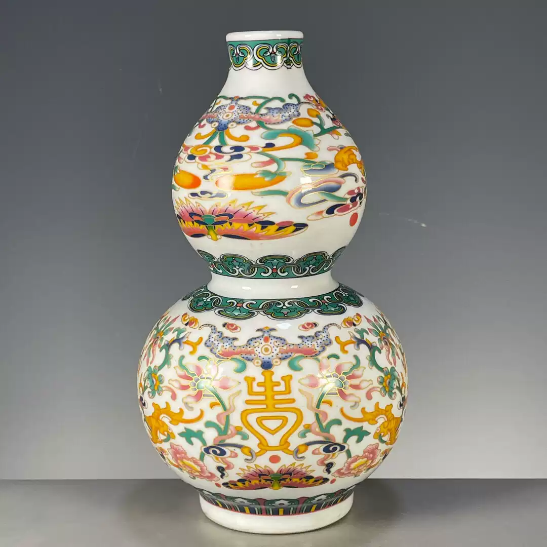 清代乾隆年制花瓶琺瑯彩描金四方瓶萬花彩清代古董瓷瓶清代粉彩四方花瓶