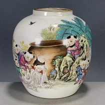 Europe returned old objects porcelain antiques Qing Dynasty Tongzhi year pastel figures Sima Guang smashed vats returned small jars