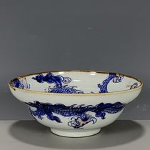 A complete collection of old-fashioned products returned to Europe and made in the Kangxi period of the Qing Dynasty with red underglaze and dragon patterns on the wall.