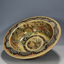 Antique porcelain made in the Yongzheng year of the Qing Dynasty enamel pastels multicolored flowers Japanese-style Ukiyo-e washbasins old objects