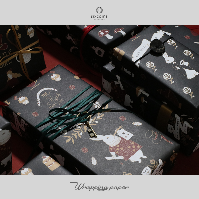 sixcoins Original gift paper Alice vintage gift Girlfriend Best friend Birthday Valentine's Day wrapping paper