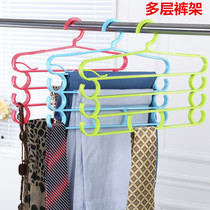  Multifunctional childrens adult non-slip pants rack Multi-layer pants hanger pants storage rack hanger Scarf rack Scarf rack
