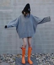 Day Series Fashion Soft Rubber Lady High Cylinder Inserts Seedlings Boots Rain Shoes Rain Boots Non-slip Bottom Suction Sweaty Cloth Multicolored