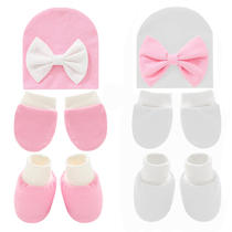 6-piece set of newborn baby cotton hat anti-scratch gloves foot cover
