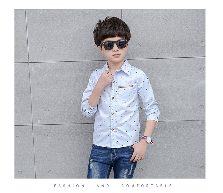 Áo sơ mi nhung bé trai mùa đông 2018 mới ấm áp cho bé sơ mi trong bé trai áo cotton dày dày phiên bản Hàn Quốc thời trang bé gái