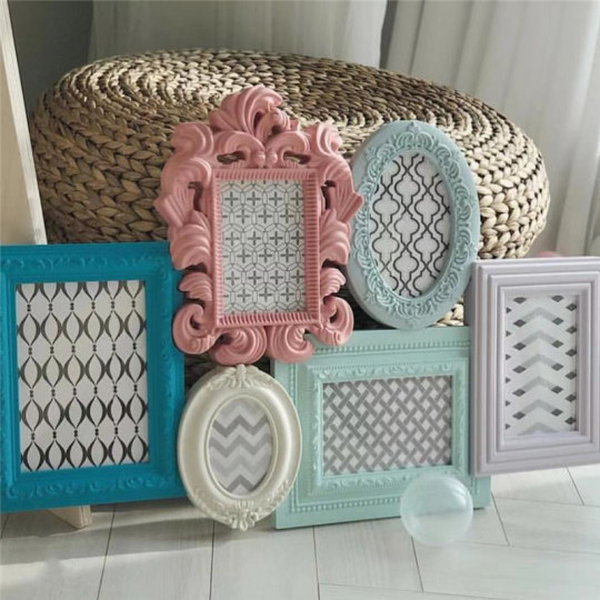 INS retro plastic color stitching photo wall free punching Nordic wall decoration photo frame background decoration frame