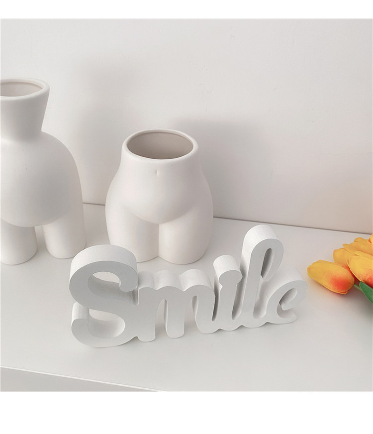 Oknanahome ins домой белый улыбка письмо рабочий стол тумбочка smile деревянный украшение     