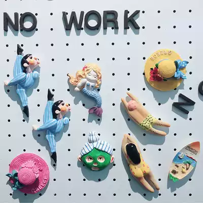 3D funny ballet three-dimensional creative refrigerator stickers Japanese yoga female swimming magnet resin magnet magnetic