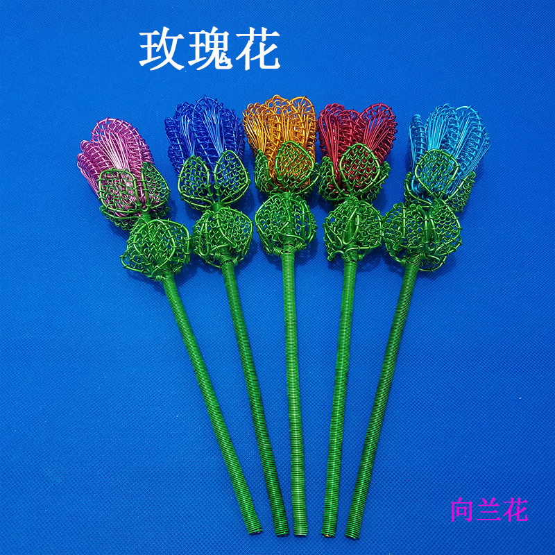 (Large Rose Flowers) Send Friend Goods Source Pendulum Feature Harehand Tutorial Aluminum Wire