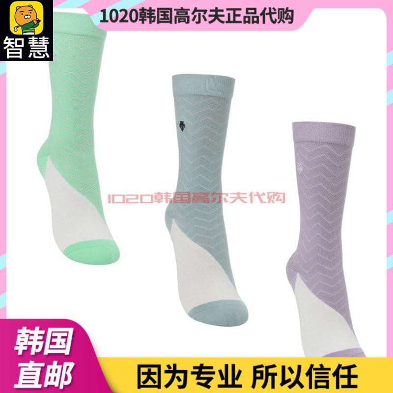 Korea DESCENTE Disant 21 autumn golf golf socks women stitching stretch short tube socks