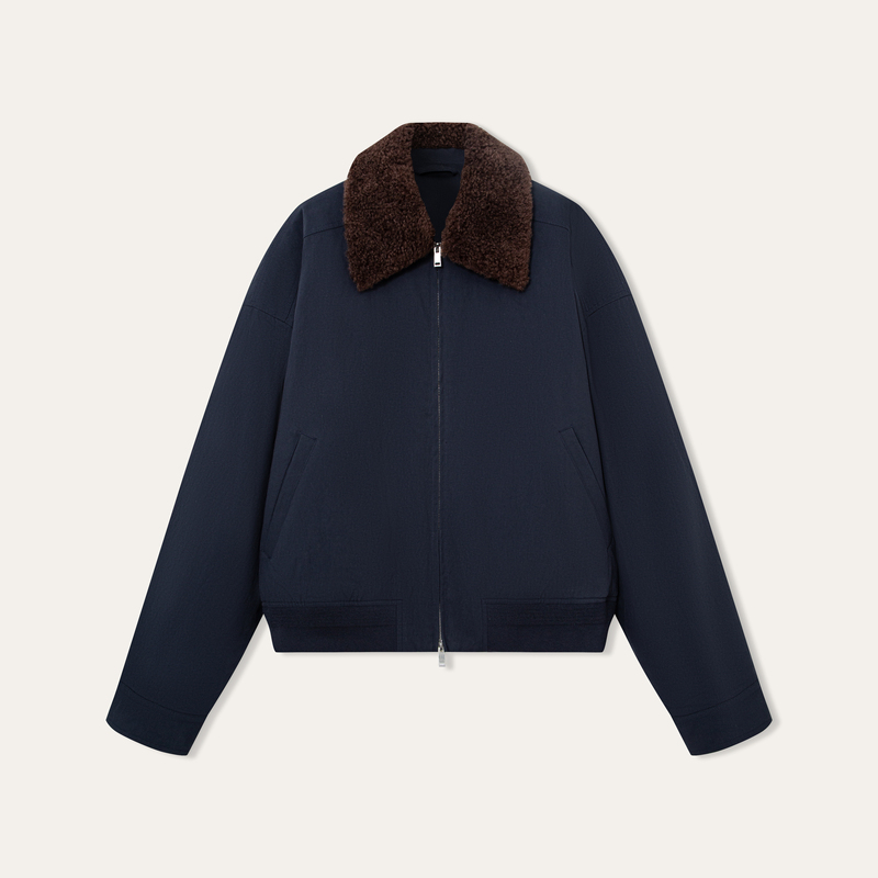 Jersey Zhenqi Bv Style Cleanfit Spring Short Jacket with Detachable Fur Collar, Washable Thin Cotton Jacket