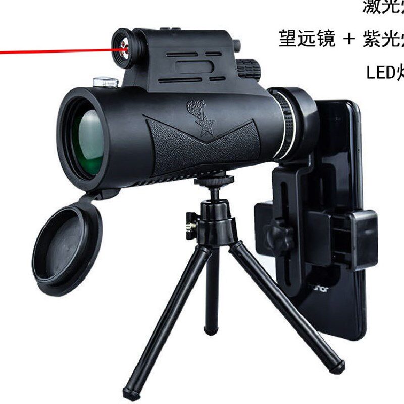 High definition high times micro-light night vision outdoor stars large aperture laser telescope monocular view birdwatching purple light ten thousand meters