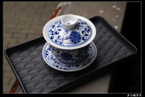 Zhijian  Half-handed shops best-selling big dry bubble Gaiwan Jingdezhen Wang Guilan Teacher hand-painted blue and white wrapped lotus
