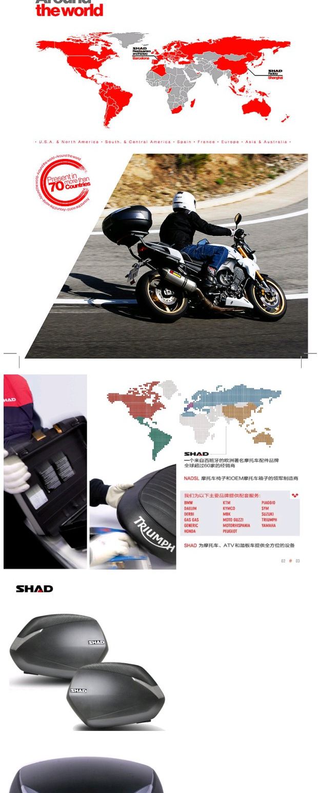 SHAD SID hộp đuôi SHAD26 29 33 39 40 45 48 Lắp ráp hộp khóa đuôi SHAD Sid hộp khóa đuôi - Xe gắn máy phía sau hộp thùng givi hông