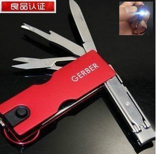 Outdoor multi - functional beauty gadget Multifunctional folding nail clamp scissors with LED key buckle