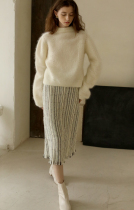 RAYNA-G Reina Chronicle Surside wool weaving sensual winter half skirt temperament commuting knit half body dress female