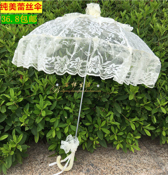 Photo Gallery Photography Umbrella Small Princess Palace Umbrella Wedding Dress Photo Props Lace Umbrella Dancing Walk Show Stage Long Handle Umbrella