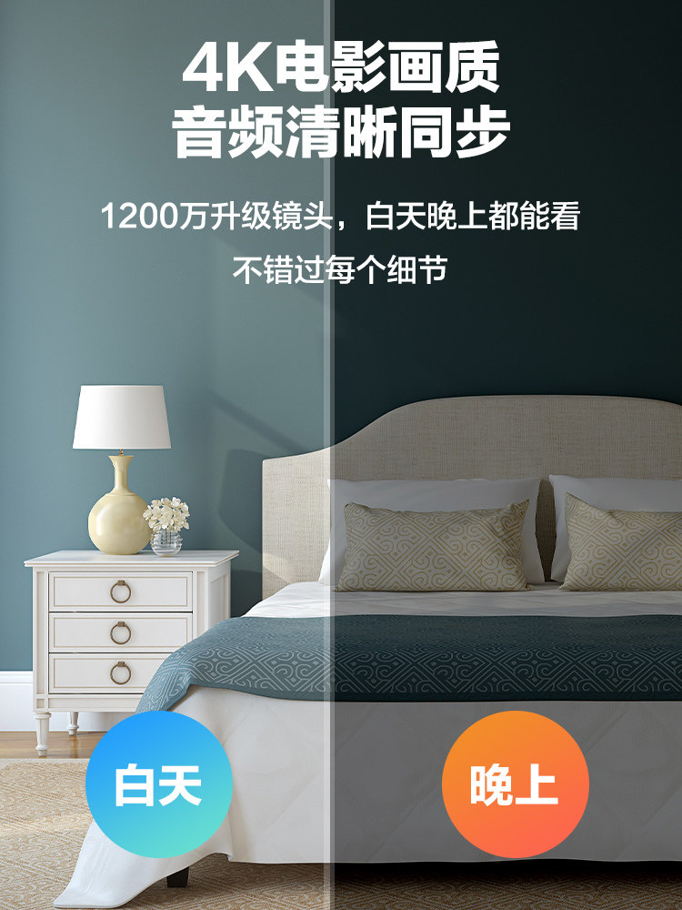 Camera Phone Remote Home Monitor 360-Degree No Blind Spots Wireless Wifi No Need to Plug in High-Definition Camera