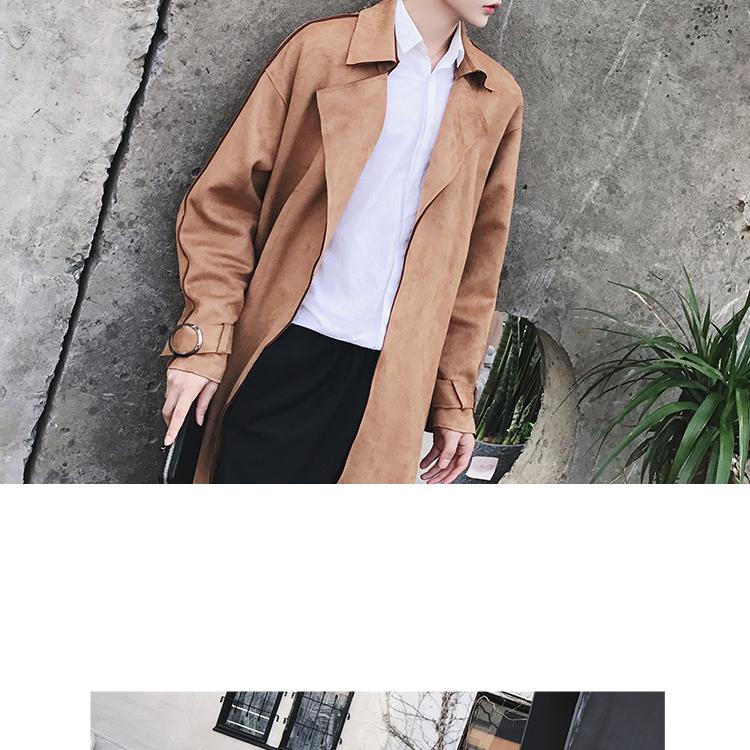 Áo khoác dài nam áo khoác nam Hàn Quốc bf ulzzang Anh đẹp trai Nhật Bản retro áo khoác da lộn áo khoác nam hàng hiệu