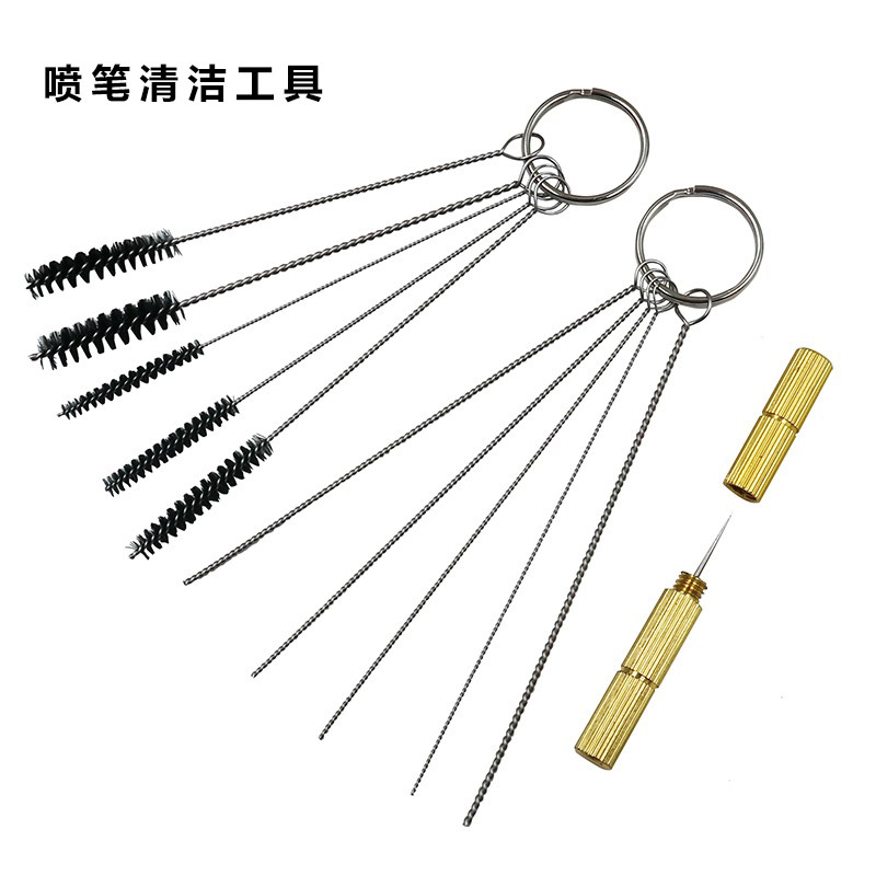 Airbrush cleaning tools Stainless steel airbrush cleaning brush through-hole needle nozzle Through-needle scraper dredge cleaning and maintenance