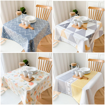 Nordic square tablecloth fabric waterproof and oil-proof non-washing table cloth household small square table tablecloth simple
