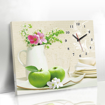 Haotong Living Room restaurant clock mural meter box decorative painting no hole distribution box painting single frameless wall clock