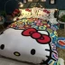 Công chúa HelloKitty bông denim bông phim hoạt hình bộ đồ giường Hello Kitty kt ký túc xá khăn trải giường Mikasa - Bộ đồ giường bốn mảnh